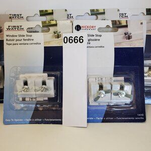 First Watch #1410 White Sliding Window Slide Stops with Wingnuts 2-Pack NEW